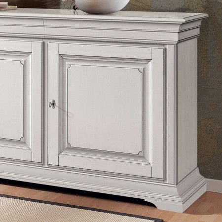 Credenza Edera liscia tre porte con cassetti