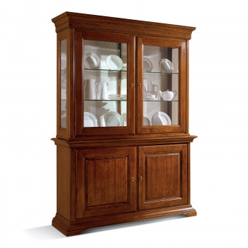 Cristalliera Edera liscia in stile classico a due porte