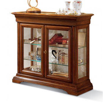 Vetrinetta Edera liscia due porte con piano a bacheca