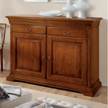 Credenzone Edera liscia due porte con serratura e cassetti