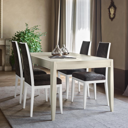 Tavolo con decoro foglia allungabile ambientato