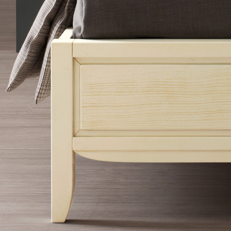 Letto singolo con decoro foglia, dettaglio testata