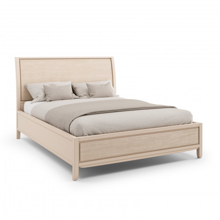 Letto matrimoniale con decoro onda, struttura leggera