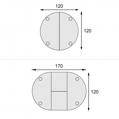 Tavolo rotondo allungabile diametro 120