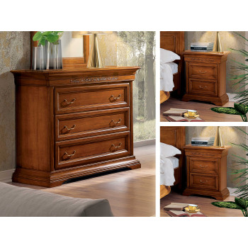 Trittico Edera intagliato classico in legno