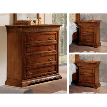 Trittico Edera intagliato con comò alto