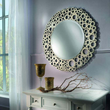 Specchio design moderno con cornice traforata circolare