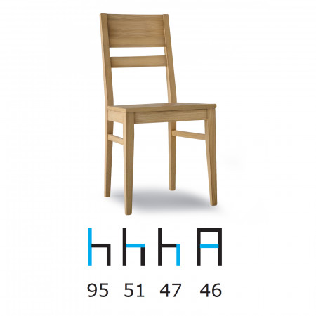 Sedia Dama in frassino con seduta in legno