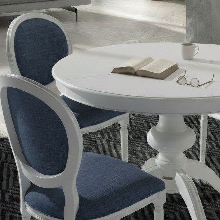 Tavolo rotondo liscio allungabile da 120x120 a 120x158 cm