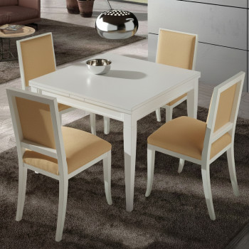 Tavolo in legno quadrato allungabile 100x100 a 180x100