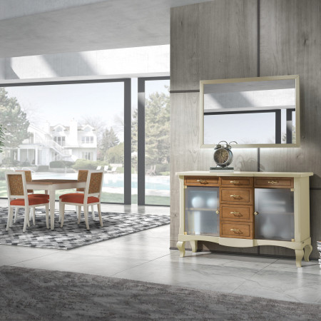 Specchiera rettangolare con cornice leggera in legno