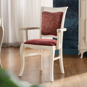 Capotavola in faggio con seduta imbottita rossa