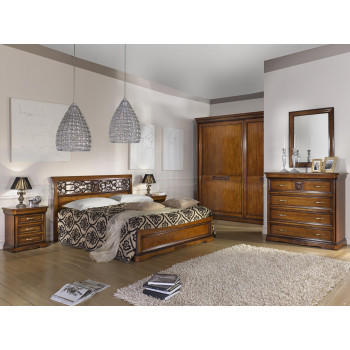 Camera da letto con armadio in legno di toulipier