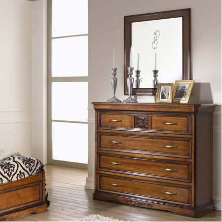 Comodino 3 cassetti legno toulipier intagli floreali