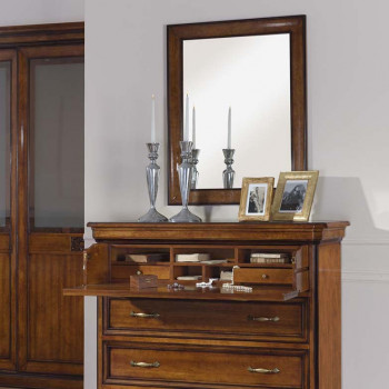 Specchiera rettangolare con cornice in legno toulipier