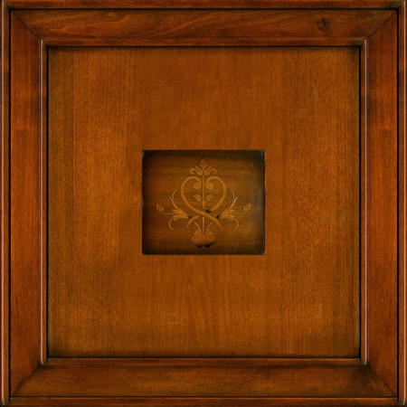 Dettaglio intarsio floreale credenza legno toulipier
