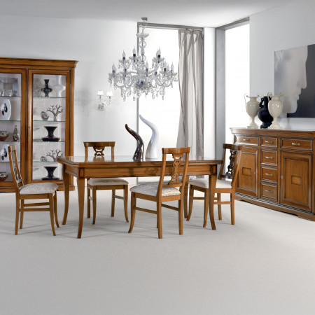Credenza 2 porte 6 cassetti, intarsio, ambiente sala da pranzo