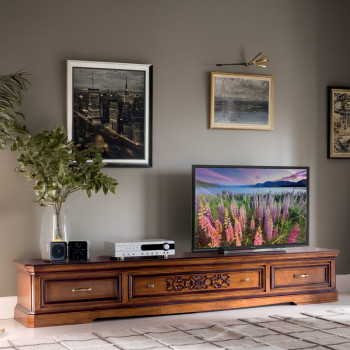 Porta TV classico intagliato in legno toulipier 240 cm