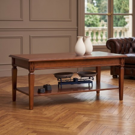 Tavolino da salotto rettangolare in legno 120x60