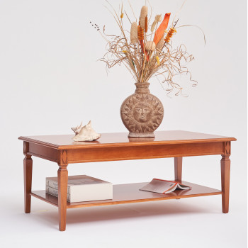 Tavolino da salotto rettangolare in legno, decorazione