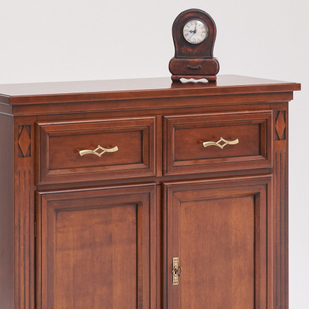Credenza in legno 2 porte 1 cassetto con decorazione rombo
