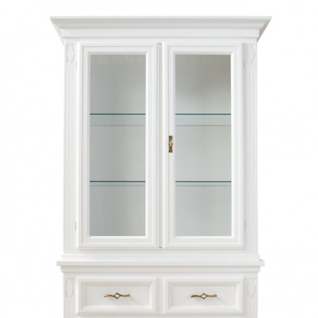 Vetrina in legno 4 porte 1 cassetto, dettaglio frontale