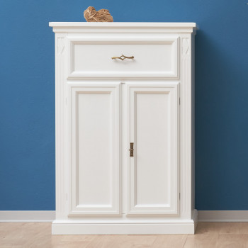 Vertico multiuso 2 porte 1 cassetto colore bianco