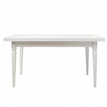 Tavolo allungabile 160x80 a 240x80, dettaglio gambe intagliate