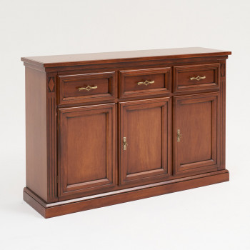 Credenza in legno 3 porte 3 cassetti, dettaglio fianco