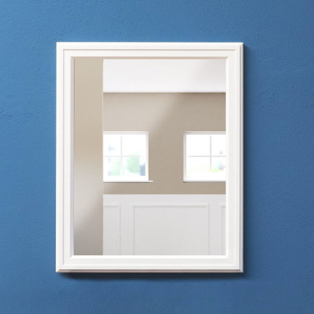 Specchiera semplice in legno con cornice bianca