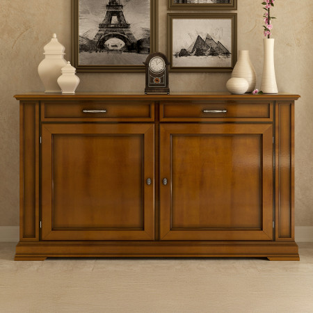 Credenza 2 porte con pannello liscio in legno lucido