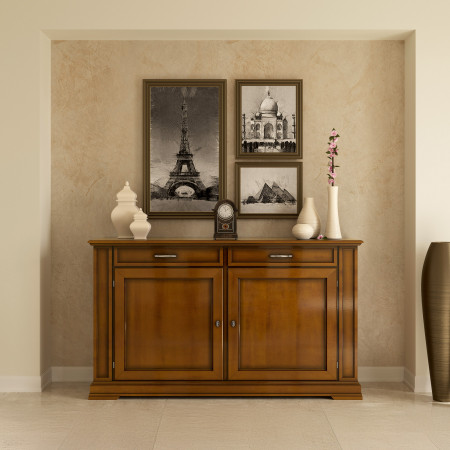 Credenza 2 porte con pannello liscio ambientata