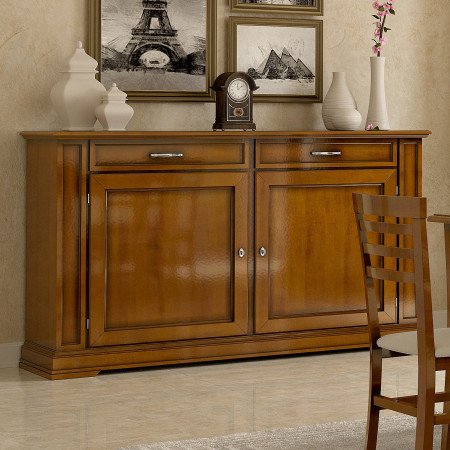 Credenza 2 porte con pannello liscio in legno tanganica