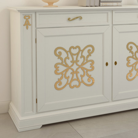 Credenza Gardenia 2 porte con decoro in rilievo dettagliato