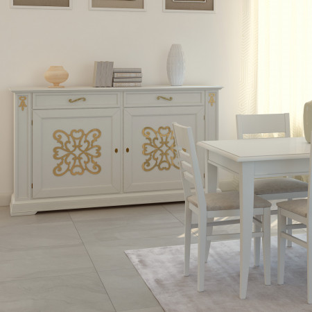Credenza Gardenia 2 porte con decoro dorato