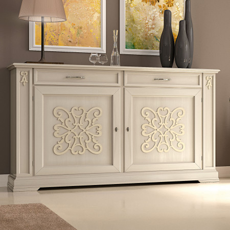 Credenza 2 porte con decoro in rilievo