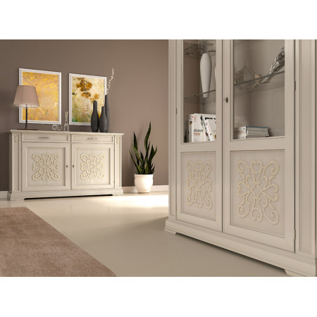 Credenza 2 porte con decoro in rilievo