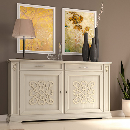 Credenza sala da pranzo classica in legno scolpito