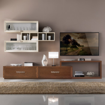 Parete attrezzata Faraglione con pensili a vasistas