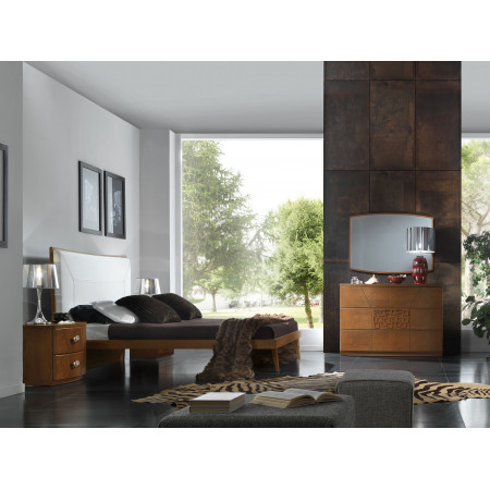 Comò 3 cassetti push pull con venature legno