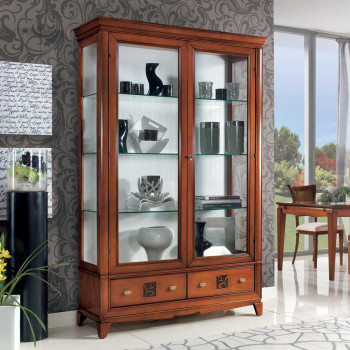 Argentiera 2 ante battenti, dettagli floreali intagliati