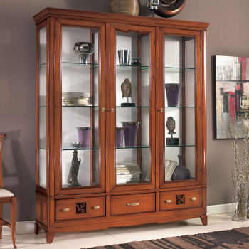 Argentiera 3-a battenti con piedini e dettagli floreali