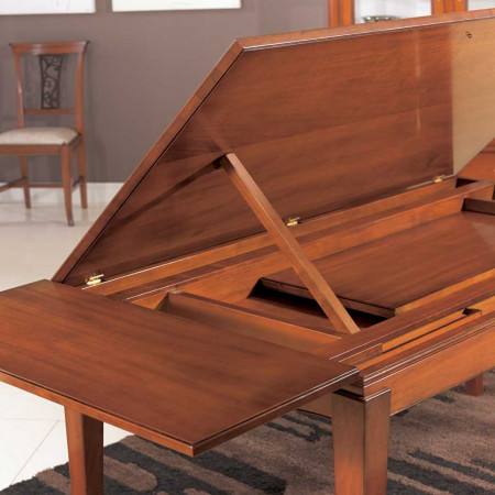 Tavolo contemporaneo allungabile legno dettaglio apertura