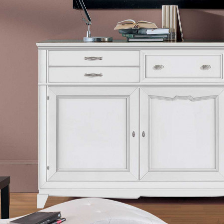 Credenza 3 ante battenti 5 cassetti, dettaglio frontale