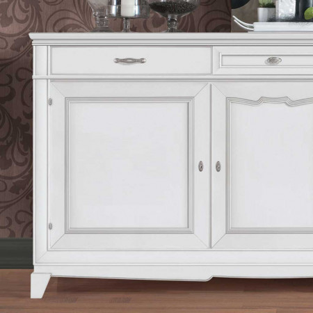 Credenza 3 ante battenti dettaglio ante bianche