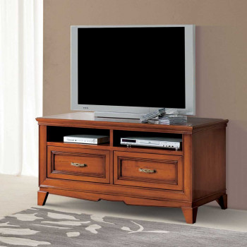 Porta tv porta stereo in legno con due cassetti