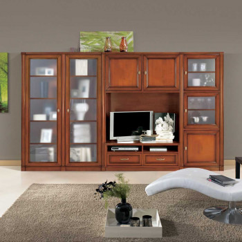 Sistema componibile a spalla 3 ante chiuse con vetrine