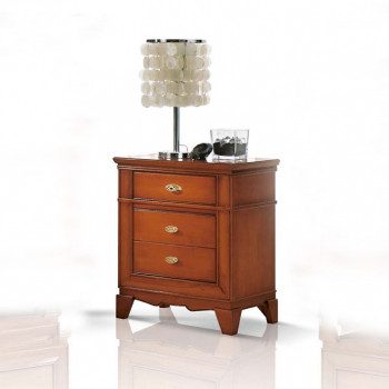 Comodino 3 cassetti lisci con lampada sopra