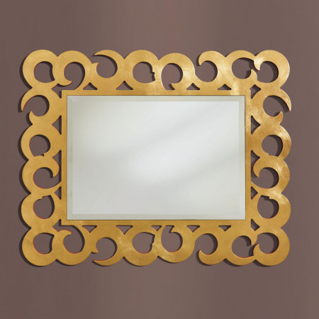 Specchiera in foglia oro con cornice vortice
