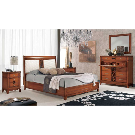 Letto con piedini 198,5x162, stile classico contemporaneo